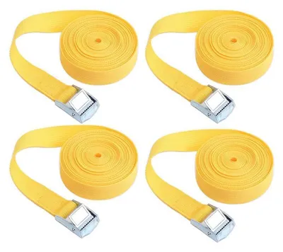Produktbild von Spanngurte mit Ratsche 4 Stück 2m x 25mm Gelb