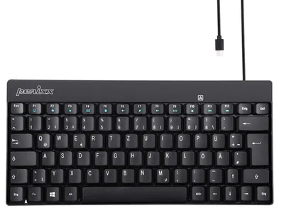 Imagen del producto de Perixx PERIBOARD-422 DE, teclado mini USB-C con cable, color negro