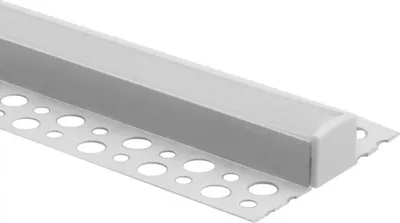 Obrázok produktu pre Biely hliníkový povrchový LED profil pre sadrokartón / sadrokartónové dosky 2 m s difúzorom z mliečneho skla a koncovkami Ecolight