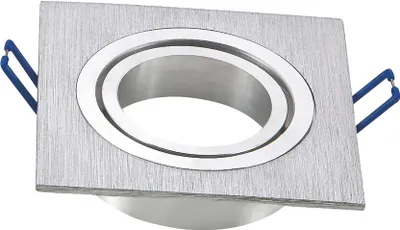 Produktbild von Einbau-Rahmen eckig schwenkbar für LED Spot GU10 / MR16 M1030S Aluminium gebürstet L91xB91mm