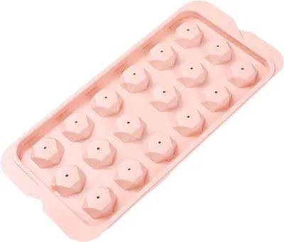 Produktbild von VHV - Eisformen aus lebensmittelechtem Silikon, diamantförmig, 18 Fächer - mit Deckel, leicht zu entformen, stapelbar - für Eiskrems, Desserts und sommerliche Getränke