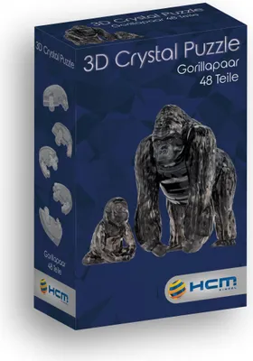 Produktbild von 3D Crystal Puzzle - Gorillapaar - 48 Teile