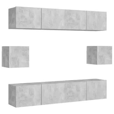 Produktbild von vidaXL 6-tlg. TV-Schrank-Set Betongrau Holzwerkstoff