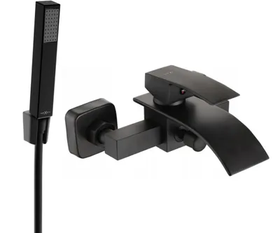 Zdjęcie produktu dla Mexen Aries R77 bateria wannowa z zestawem prysznicowym, czarna - 74483R77-70