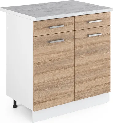 Produktbild von Küchenunterschrank Vicco R-Line Sonoma 80 cm , AP Marmor, Model 29727