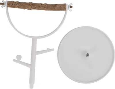 Immagine prodotto di Supporto per uccelli in legno naturale antiscivolo portatile da tavolo per pappagalli, trespolo di addestramento per uso interno ed esterno