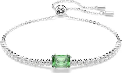 Produktbild von Swarovski Armband Uni Matrix Tennis „Mixed Cuts Grün“ Rhodium 5693411