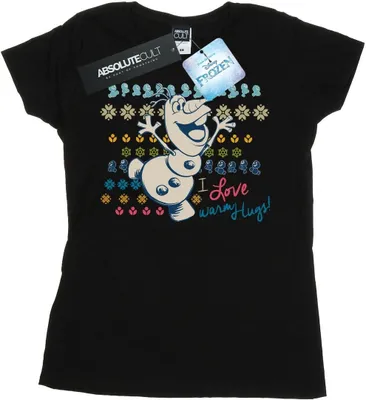 Produktbild von Disney - "Frozen I Warm Hugs" T-Shirt für Damen BI21991 (S) (Schwarz)