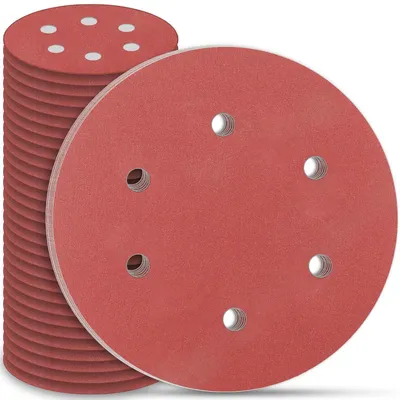 Zdjęcie produktu dla Papier ścierny 225mm z rzepem, ziarno P180, 6 otworów, 30 sztuk, do szlifierki gipsokartonowej Giraffe