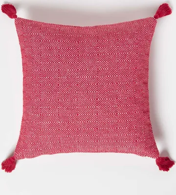 Produktbild von HOMESCAPES Dekokissen Malda rot mit Quasten - Kissen 45 x 45 cm mit Füllung