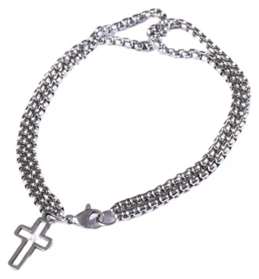 Produktbild von Herren-Stahlarmband mit Kreuz MCGB5005S