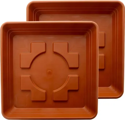 Produktbild von Großer Untersetzer 35x35 cm für Pflanzkübel außen, terracotta, robust, wetterfest