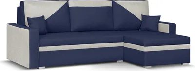 Produktbild von ASTO1 Ecksofa mit Schlaffunktion - Marineblau/Creme