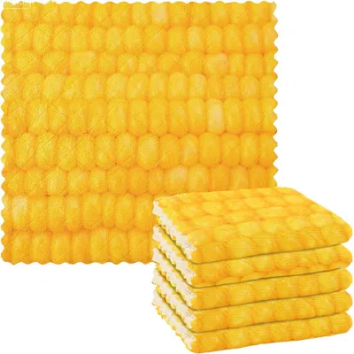Immagine prodotto di Asciugamani e strofinacci in cotone giallo, morbidi e assorbenti, ideali per la cucina, confezione da 6 pezzi, dimensioni 27,9 x 27,9 cm