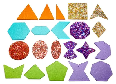 Produktbild von Tickit Regenbogen-Glitzer-Formen, 3 Jahr(e), Acryl, Mehrfarbig