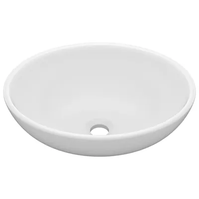 Obrázek produktu pro vidaXL oválné umyvadlo Matt White 40x33 cm Keramika