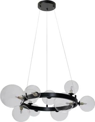 Produktbild von tooLight Pendellampe App1159-10Cp Schwarz Metall Glaskugeln G9 10-Punkt Licht