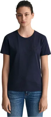 Produktbild von Gant Reg Tonal Shield Kurzarm-t-shirt Blau XS Frau Blau XS
