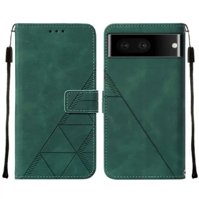 Produktbild von Google Pixel 7 Hülle, Schlank Prägung Flip Leder Kartenfächer Schutzhülle mit Ständer für Google Pixel 7 Grün