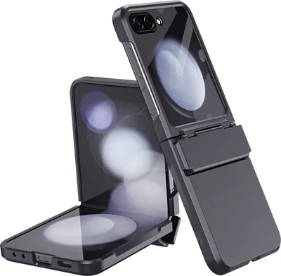 Image de Etui pour Samsung Galaxy Z Flip 5 Housse rigide antichoc avec protection de la charnière et un petit film de protection sur l'écran noir