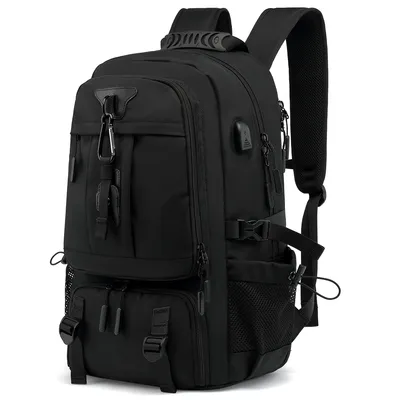 Produktbild von 7MAGIC Rucksack Herren Groß mit Schuhfach und 17,3 Zoll Laptopfach für Arbeit, Wasserdichter Sportrucksack Schulrucksack Jungen Teenager Reiserucksack Handgepäck Flugzeug, 80L, Schwarz