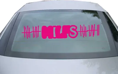 Produktbild von Indigos UG - Aufkleber Heckscheibe & Motorklappe DE2144 - pink - 600x114 mm - MILFs - Auto Scheiben Fenster Heckklappe Tuning Racing JDM - Die cut