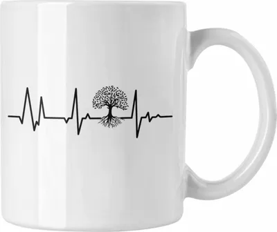 Produktbild von Trendation - Bonsai Tasse Geschenk Herzschlag Bonsai-Baum Tasse (Weiß)
