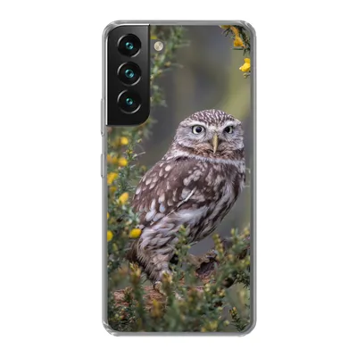Produktbild von MuchoWow® Handyhülle Schutzhülle Hülle für Samsung Galaxy S22 Eine kleine braune Eule sitzt da und starrt nach vorne Silikon Softcase Handy Hülle - Mobiltelefonhülle