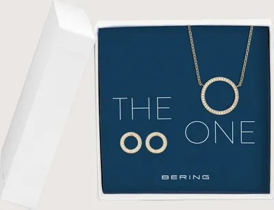 Produktbild von Set Halksette mit Anhänger und Ohrstecker - Bering Jewelry Modell: 434-718-Gold