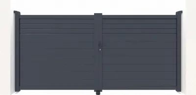 Produktbild von Doppelflügeltor aus Aluminium 3m CARPATIA H.160cm grau