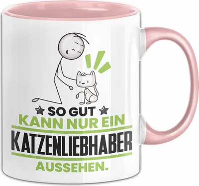 Produktbild von Katzenliebhaber Geschenk Tasse So Gut Kann Nur Ein Katzenliebhaber Aussehen Geschenkidee Kaffee-Becher (Rosa)