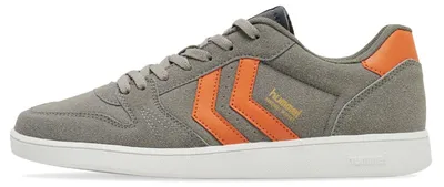 Produktbild von Hummel Handball Perfekt Synth. Suede Indoor Schuhe Sneaker grau/orange/weiß 222812-2858, Schuhgröße:44 EU