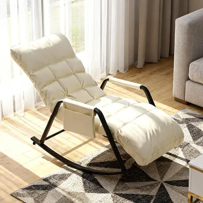 Produktbild von Schaukelsessel Schaukelstuhl Schauelliege Sonnenliege Outdoor Liegestuhl verstellbar Relaxstuhl für Wohnzimmer Balkon Gartenstuhl Gartenliege
