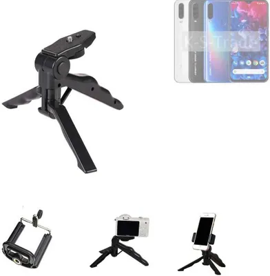 Produktbild von K-S-Trade Stativ Tisch-Ständer Dreibein Handy-Stativ Ständer kompatibel mit General Mobile GM 20 Pro Mini-Stativ Smartphone Tripod Handy-Stativ aus