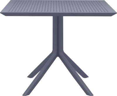 Produktbild von CLP Tisch Sky 80 x 80 cm wetterfest und UV-beständig dunkelgrau