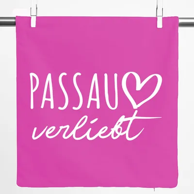 Produktbild von Huuraa Kissenbezug Passau verliebt 40x40cm Fuchsia Baumwolle Dekokissenbezug Geschenkidee