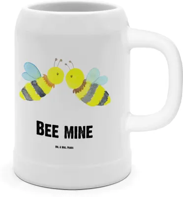 Produktbild von Mr. & Mrs. Panda Steinkrug Biene Liebe - Weiß - Geschenk, Krug, Keramikkrug, Tonkrug, Seidel, Bier