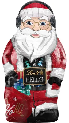 Zdjęcie produktu dla Lindt HELLO Xmas Santa pusta figurka z czekolady z mleka alpejskiego 140g