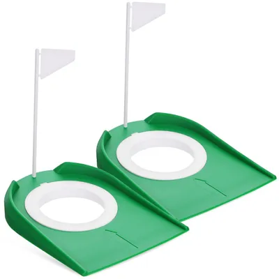 Immagine prodotto di 2 tazze da putting da golf - accessori per l'allenamento del golf con bandierina