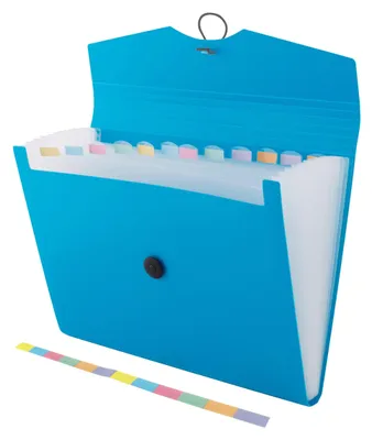 Produktbild von D.RECT Dokumentenmappe A4 - Fächermappe 12 Fächer und Gummizug - Blau