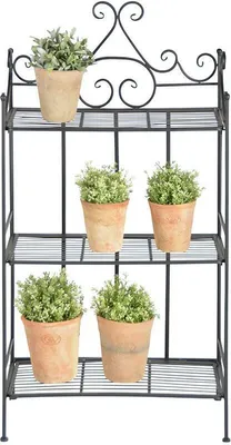 Zdjęcie produktu dla Esschert Design – prostokątna, składana półka wielopoziomowa; BPH87; 60,0 x 30,5 x 113,2 cm