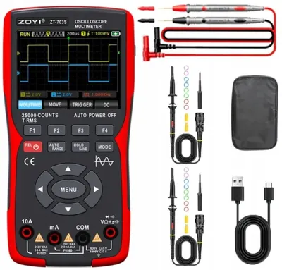 Obrázek produktu pro Digitální multimetr 3 v 1 se signálním generátorem ZOYI ZT-703S, 10 MHz, 2 sondy