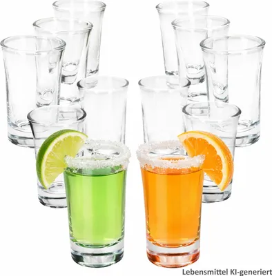 Produktbild von 12x Lino Schnapsgläser 2cl bis 4cl Shot-Glas Pinnchen Stamper Party Bar
