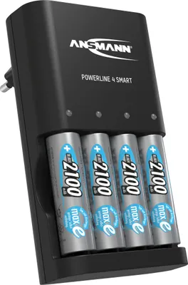 Produktbild von ANSMANN Akku Ladegerät für 1-4 NiMH AA/AAA Akkus – inkl. 4x AA 2100mAh