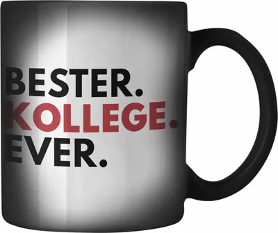 Produktbild von Trendation - Bester Kollege Ever Farbwechsel Zauber-Tasse Geschenk Lieblingskollege Abschiedsgeschenk Karabiner Farbwechsel Zauber-Tasse Edelstahl Kollegen Büro (Schwarz)