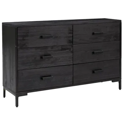 Produktbild von Sideboard Schwarz 110x35x70 cm Massivholz Kiefer