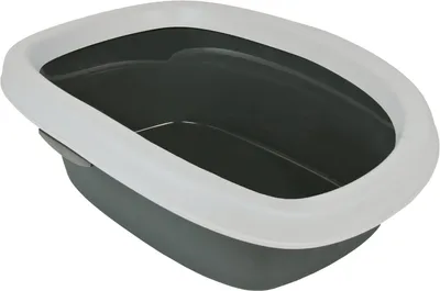 Image de Litière pour chats Carlo, avec rebord 31 × 14 × 43 cm gris foncé/gris clair