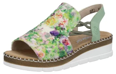 Produktbild von Rieker Damen-Sandalette Grün-Mehrfarbig, Farbe:grün, EU Größe:43