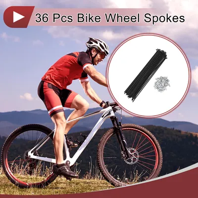 Image de 36 Set 12G Rayons De Vélo 210mm Rayons De Roue De Vélo 45 Acier Noir