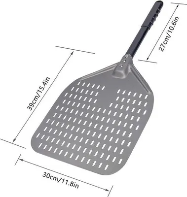 Produktbild von Famanu Pizzaschaufel perforiert - Aluminium, 39 x 30 cm